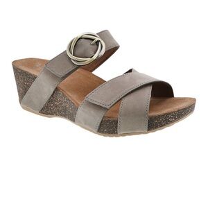 Dansko Susie Wedge Sandal Nubuck Leather Upper Cork Sole. Size 41.